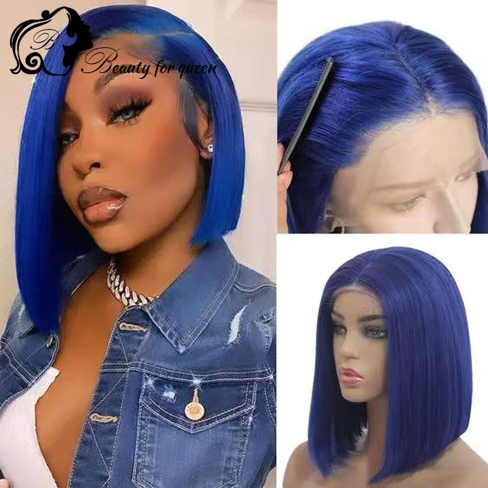 Blue Straight Bob Brazilian Colored Human Hair Wig For Women Transparent 13x4 Lace Frontal Wigs Glueless Pre Plucked Wear And Go
Blue Straight Bob Brazilian Colored Human Hair Wig For Women Transparent 13x4 Lace Frontal Wigs Glueless Pre Plucked Wear And Go