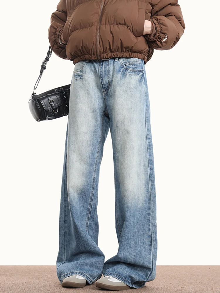 American Washed Blue Straight Leg Jeans Women Vintage Fashion Streetwear Wide Leg Jean High Waisted Jeans Baggy Denim Pants
American Washed Blue Straight Leg Jeans Women Vintage Fashion Streetwear Wide Leg Jean High Waisted Jeans Baggy Denim Pants