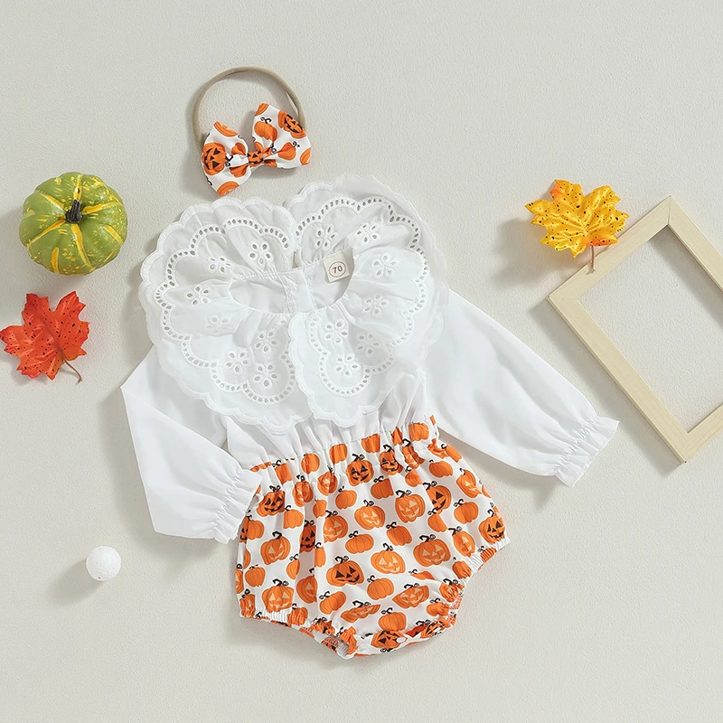 Newborn Baby Girl Halloween Outfits Infant Cute Pumpkin Romper Lace Ruffle Bodysuit Headband Halloween Clothes
Newborn Baby Girl Halloween Outfits Infant Cute Pumpkin Romper Lace Ruffle Bodysuit Headband Halloween Clothes