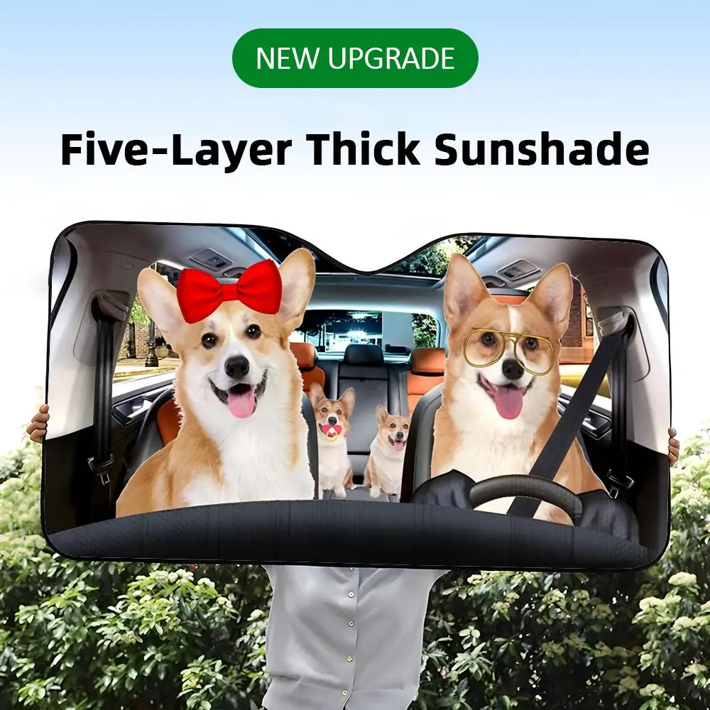 Corgi Driving Animal Sun Visor Five-Layer Aluminum Foil Car Sunshades WindshieldUV Protector & Heat Shield Front Window
Corgi Driving Animal Sun Visor Five-Layer Aluminum Foil Car Sunshades WindshieldUV Protector & Heat Shield Front Window