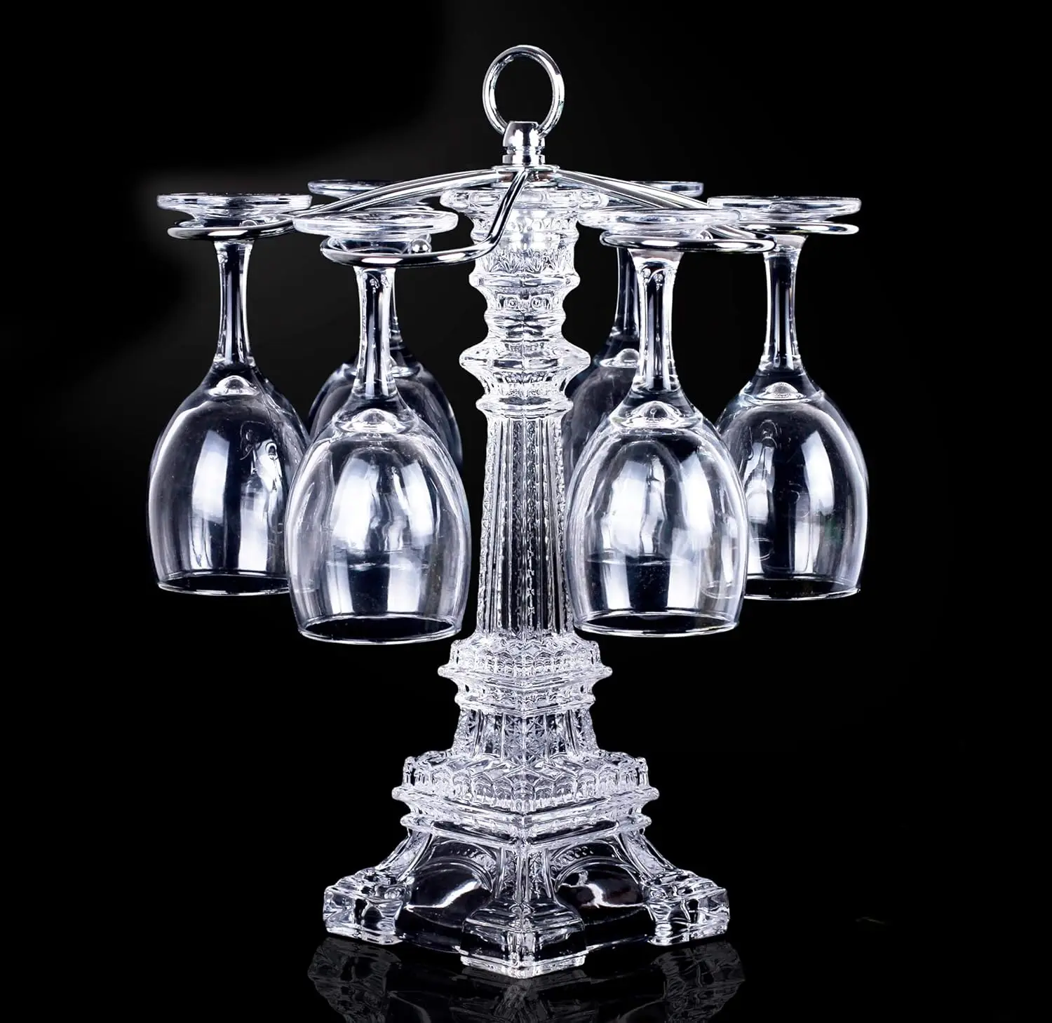 6 Hook De gn Tabletop Glass Eiffel Tower Stemware Rack/Rotate 6 Wine Glass Storage Holder Stand Air Drying Rack
6 Hook De gn Tabletop Glass Eiffel Tower Stemware Rack/Rotate 6 Wine Glass Storage Holder Stand Air Drying Rack