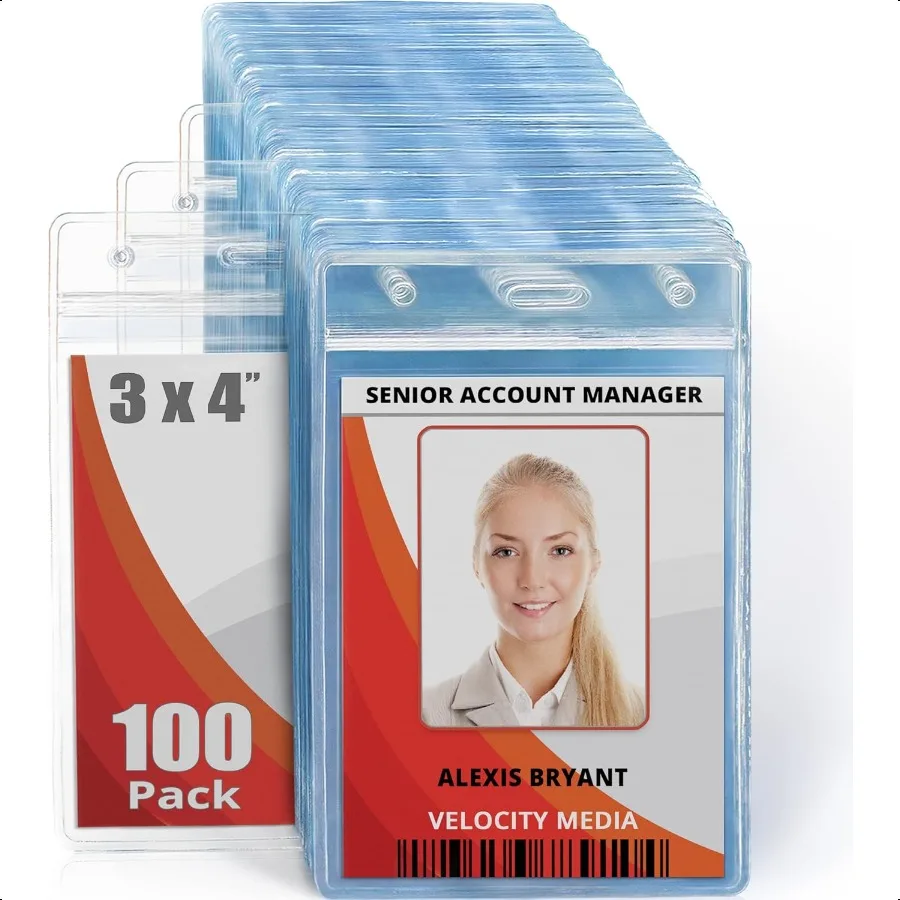 Large L Vertical ID Badge Holders (Clear 3x4 inch 100 Pack) Plastic Nametag Covers with Zipper Name Tag Holder
Large L Vertical ID Badge Holders (Clear 3x4 inch 100 Pack) Plastic Nametag Covers with Zipper Name Tag Holder