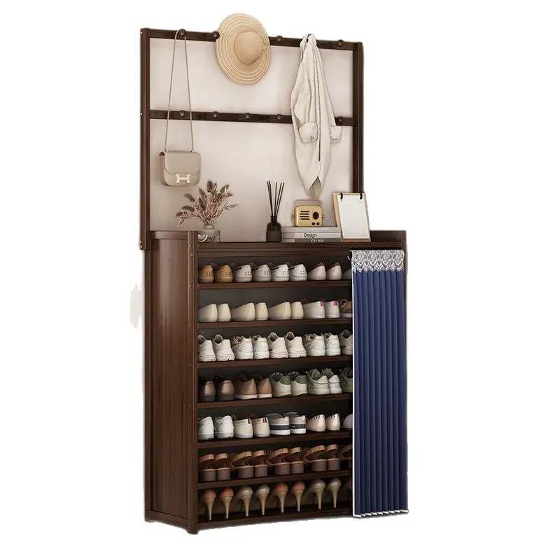 Обувница пристенная, устанавливаемая у входной двери, с интегрированной вешалкой для одежды, для дома или съемного жилья.
Обувница пристенная, устанавливаемая у входной двери, с интегрированной вешалкой для одежды, для дома или съемного жилья.