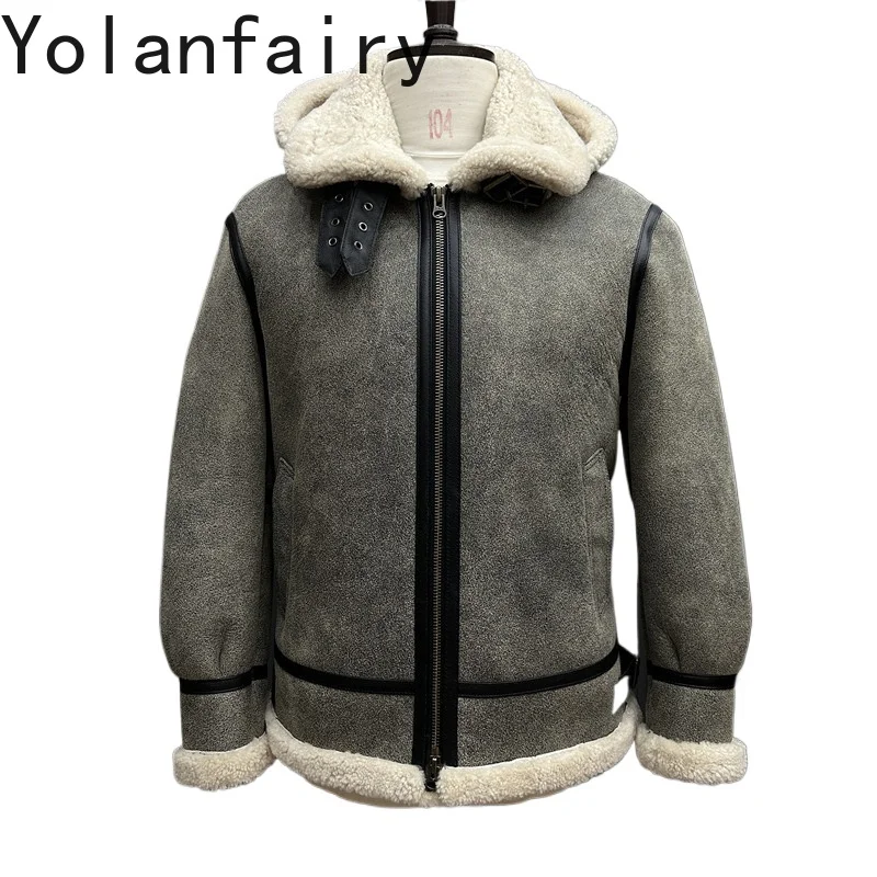 YOLANFAIRY Новая натуральная меховая куртка для мужчин, теплая зимняя куртка с капюшоном из натуральной овчины, высококачественная кожаная куртка для мужчин
YOLANFAIRY Новая натуральная меховая куртка для мужчин, теплая зимняя куртка с капюшоном из натуральной овчины, высококачественная кожаная куртка для мужчин