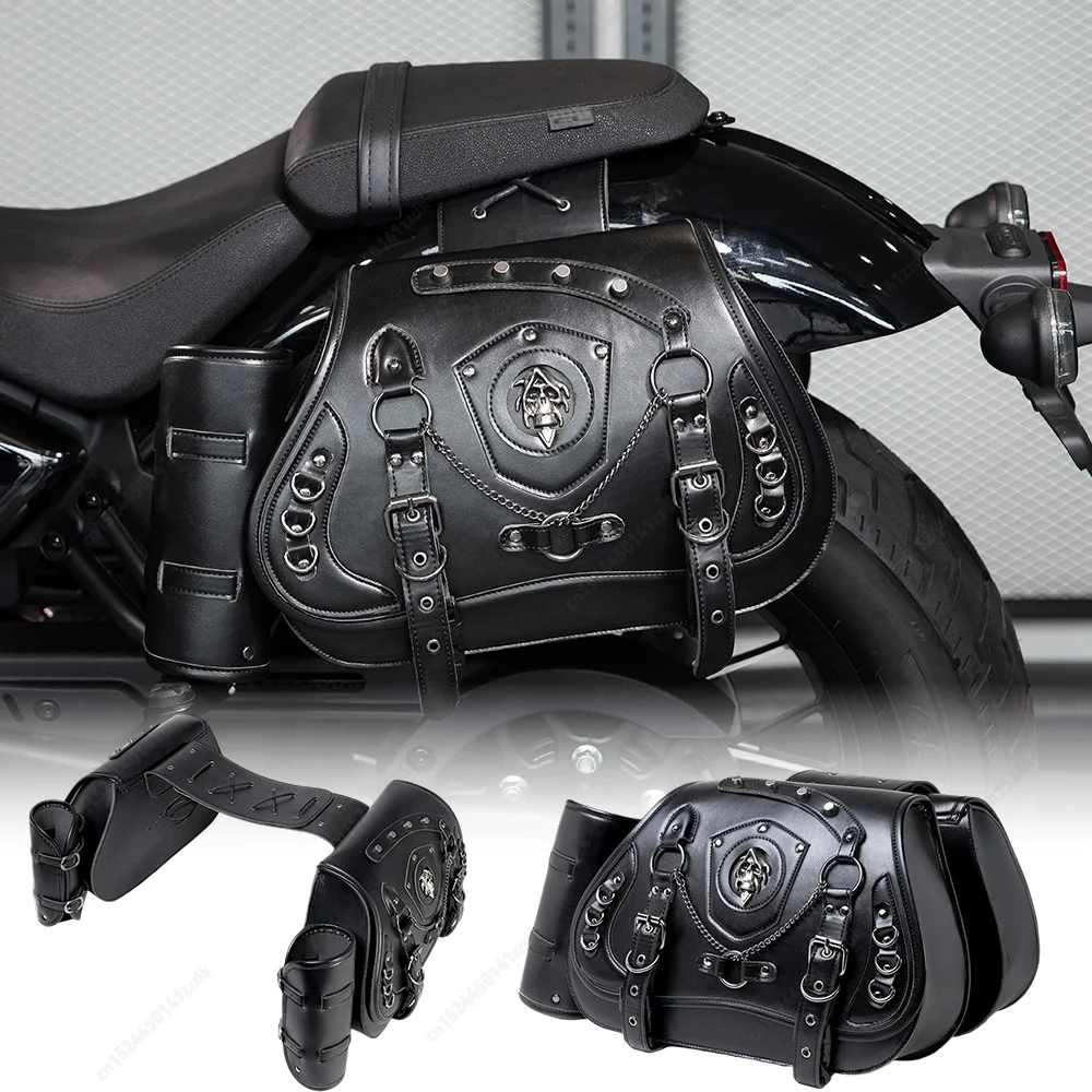 2 шт. ретро-сумки для мотоцикла с держателем для кружка, черные, с изображением черепа, водонепроницаемые, для инструментов, с регулируемым ремнем, для Harley, Honda, Yamaha, Suzuki
2 шт. ретро-сумки для мотоцикла с держателем для кружка, черные, с изображением черепа, водонепроницаемые, для инструментов, с регулируемым ремнем, для Harley, Honda, Yamaha, Suzuki