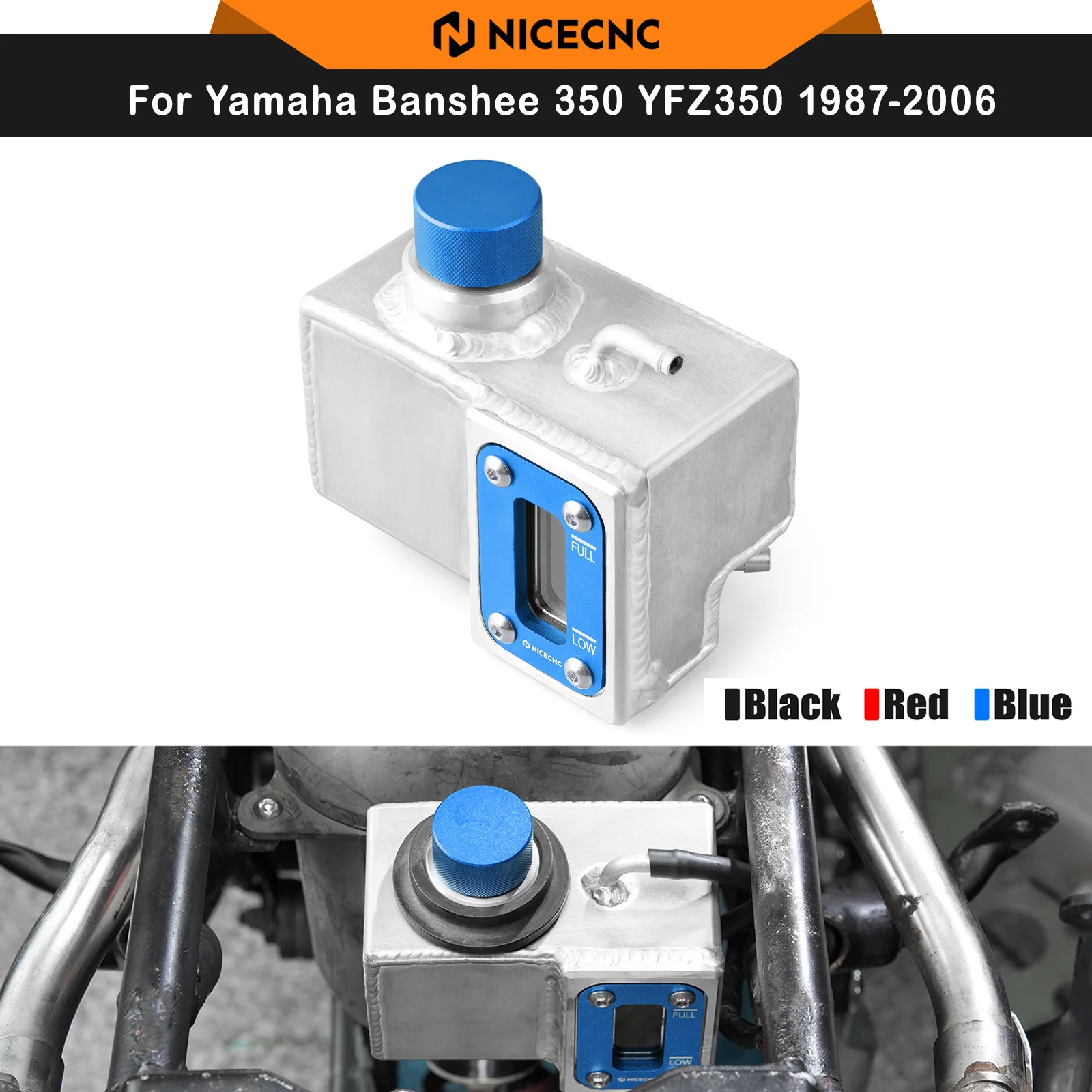 NICECNC For Yamaha Banshee 350 YFZ350 1987-2006 ATV Coolant Reservoir Expansion Tank 2GU-21871-00-00 Aluminum With Sight Window
NICECNC For Yamaha Banshee 350 YFZ350 1987-2006 ATV Coolant Reservoir Expansion Tank 2GU-21871-00-00 Aluminum With Sight Window