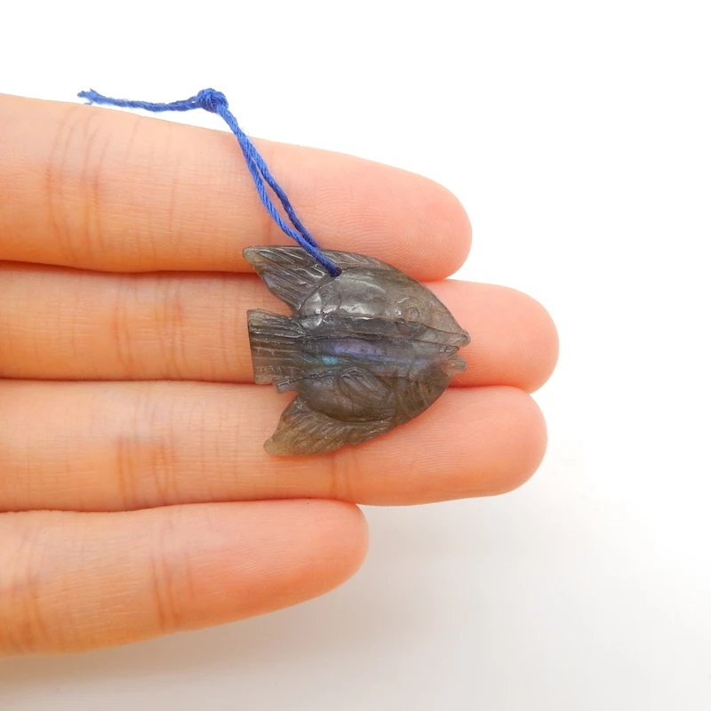 Natural Labradorite Handcarved Fish Pendant Bead with Purple Flash for DIY Jewelry Making 24x23x8mm 5.1g
Natural Labradorite Handcarved Fish Pendant Bead with Purple Flash for DIY Jewelry Making 24x23x8mm 5.1g