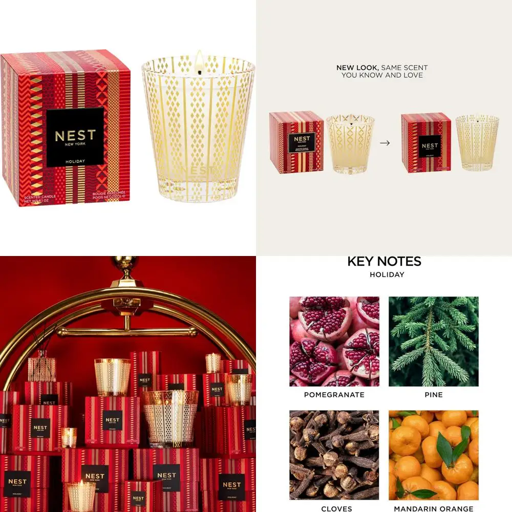 Scented Classic Candle, Holiday Edition - 8.1 oz, 60-Hour Burn Time - Reusable Glass Vessel for Long-lasting Fragrance
Scented Classic Candle, Holiday Edition - 8.1 oz, 60-Hour Burn Time - Reusable Glass Vessel for Long-lasting Fragrance