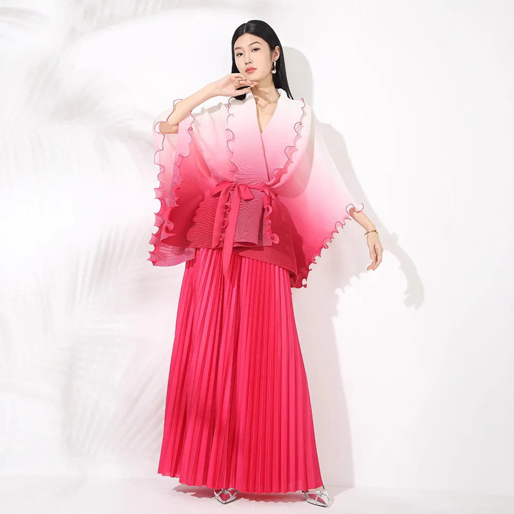 Новый плиссированный костюм Miyake, весна-осень 2024, свободная короткая куртка на шнуровке со шнуровкой, длинная юбка с высокой талией, комплект из двух предметов
Новый плиссированный костюм Miyake, весна-осень 2024, свободная короткая куртка на шнуровке со шнуровкой, длинная юбка с высокой талией, комплект из двух предметов