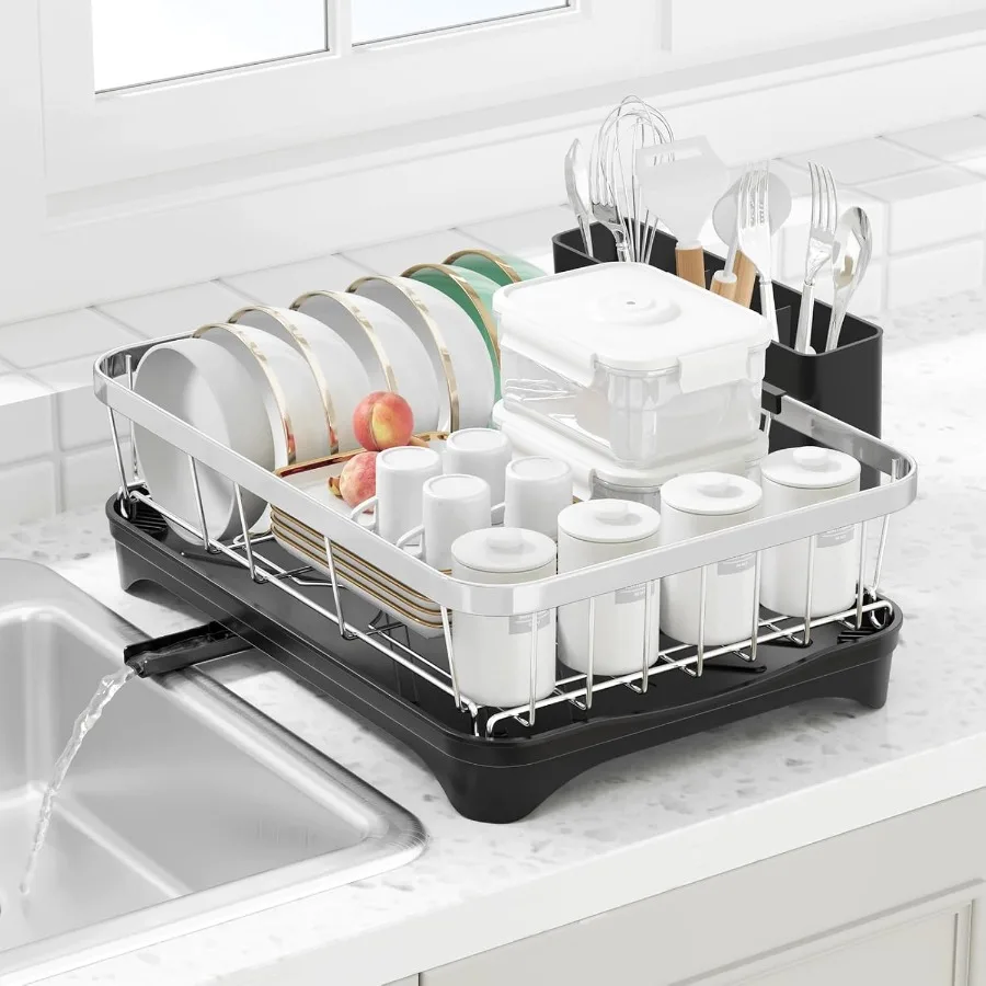 Dish Drying Rack 304 Stainless Steel Dish Rack with Drainboard Space Spaving AutoDraining Drying Racks for Kitchen Counter Larg
Dish Drying Rack 304 Stainless Steel Dish Rack with Drainboard Space Spaving AutoDraining Drying Racks for Kitchen Counter Larg