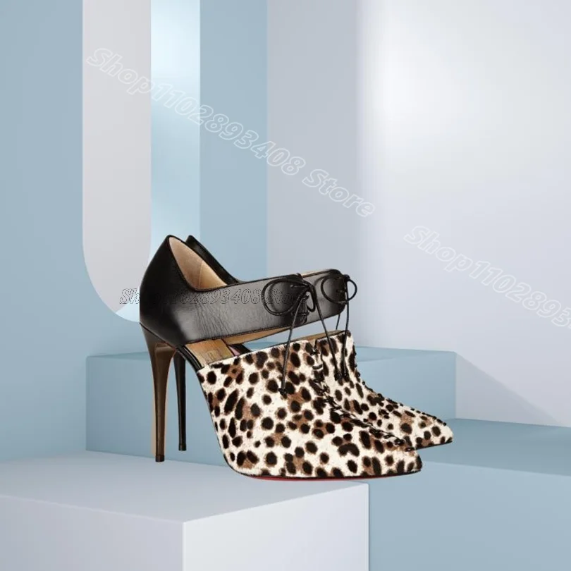 Leopard Print Splicing Pumps Pointed Toe Stiletto British Style Lace up Dress Party Spring for Women Pumps Zapatos Para Mujere
Leopard Print Splicing Pumps Pointed Toe Stiletto British Style Lace up Dress Party Spring for Women Pumps Zapatos Para Mujere