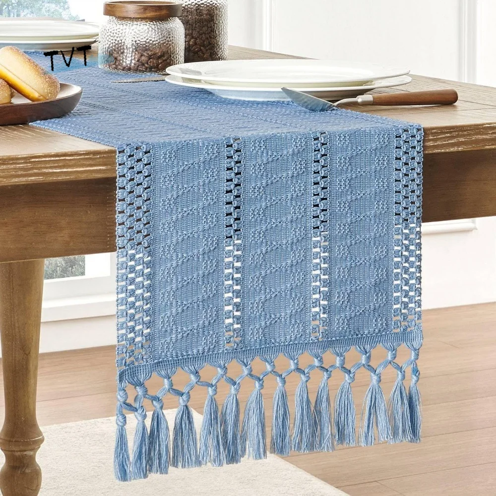 American Style Boho Table Runner Rustic Rectangular Festival Dining Table Cover Solid Color With Tassel Tablecloth New Year
American Style Boho Table Runner Rustic Rectangular Festival Dining Table Cover Solid Color With Tassel Tablecloth New Year