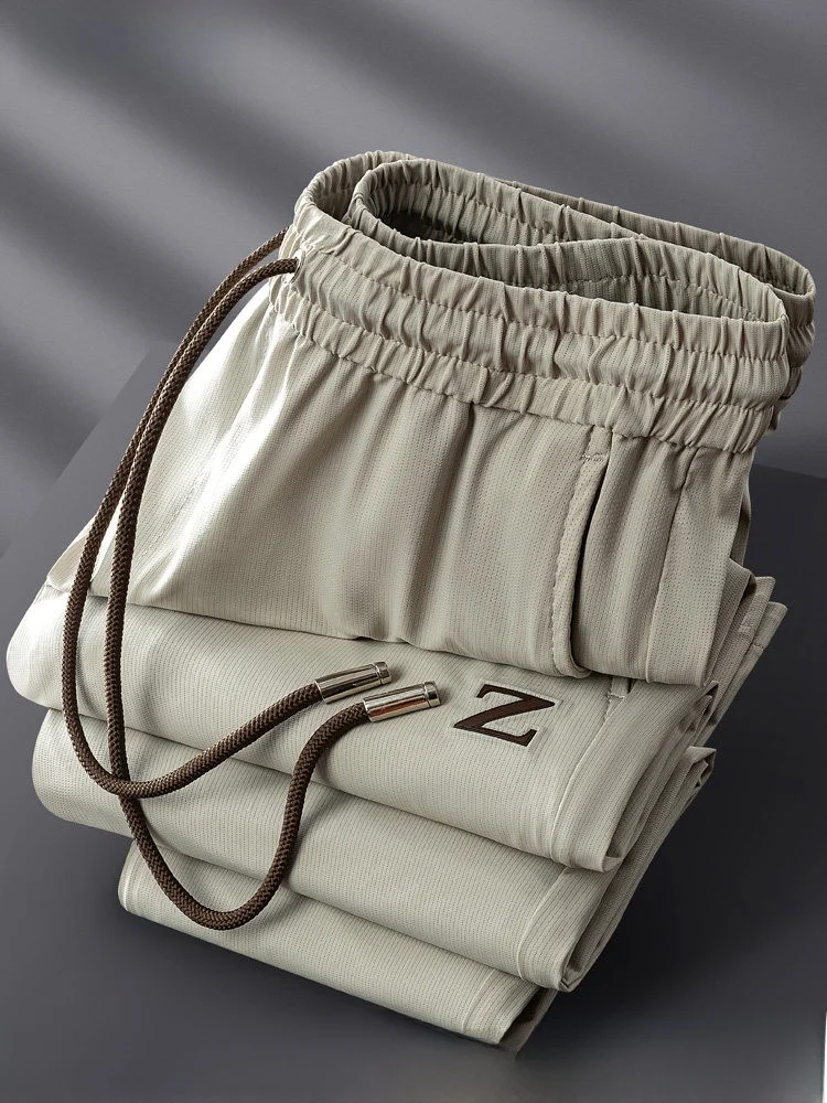 Мужские спортивные брюки из премиального ледяного шелка, приталенные, прямого кроя, дышащие, эластичные, повседневные, летние, длинные
Мужские спортивные брюки из премиального ледяного шелка, приталенные, прямого кроя, дышащие, эластичные, повседневные, летние, длинные