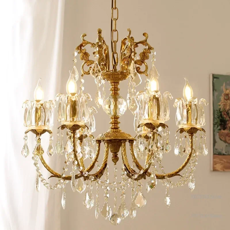 GHEUVNJ European crystal pendant light luxury villa all copper living room dining room bedroom study creative French pendant li
GHEUVNJ European crystal pendant light luxury villa all copper living room dining room bedroom study creative French pendant li