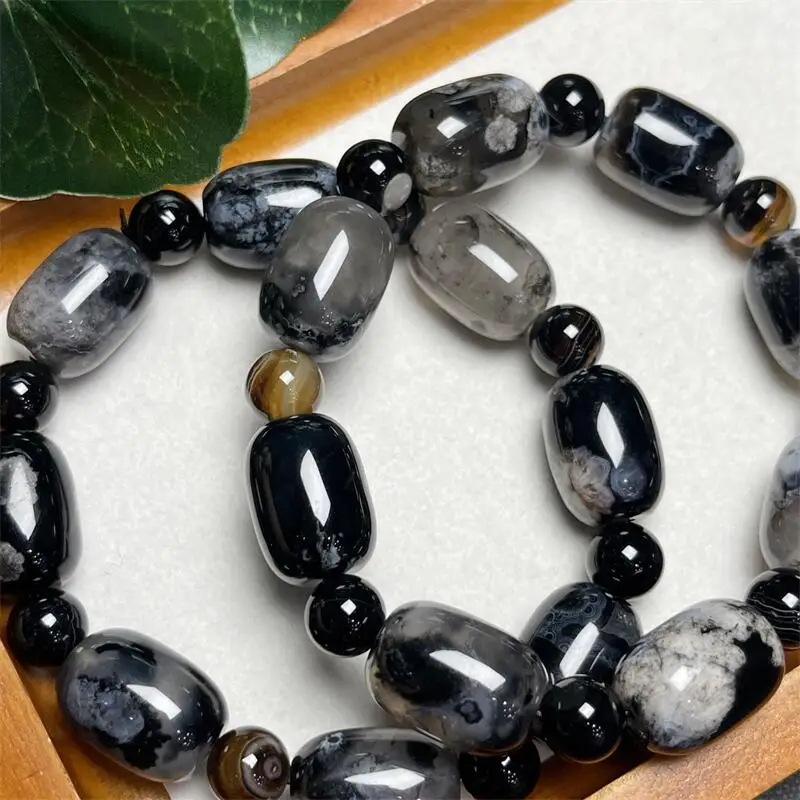 12X17MM Natural Black Flower Agate Buckte Bead Bracelet Women Fashion Reiki Healing Energy Jewelry Holiday Gift 1PCS
12X17MM Natural Black Flower Agate Buckte Bead Bracelet Women Fashion Reiki Healing Energy Jewelry Holiday Gift 1PCS