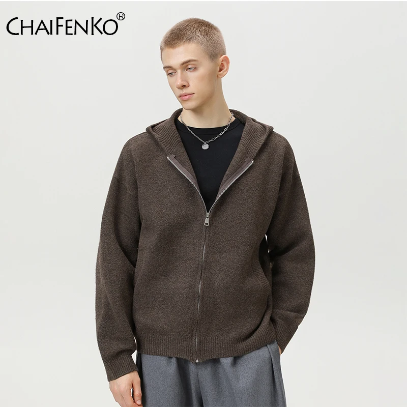 Men Loose Simplicity Casual Solid Tops New Fashion Retro hooded Cardigan Coat Spring Autumn Comfort Elasticity Men Knitwear 
Men Loose Simplicity Casual Solid Tops New Fashion Retro hooded Cardigan Coat Spring Autumn Comfort Elasticity Men Knitwear