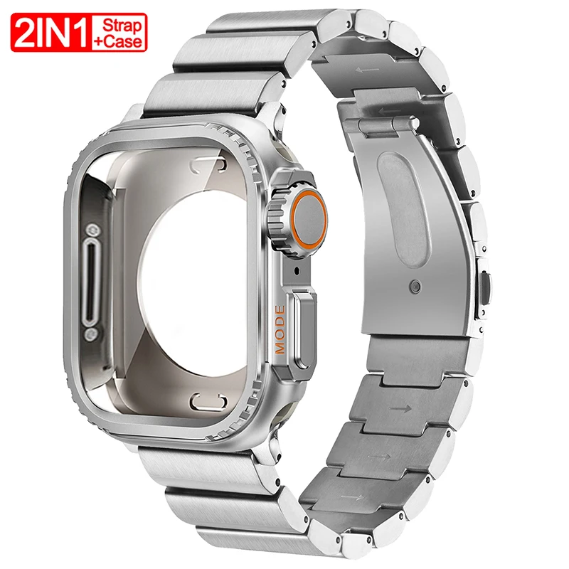 Metal Case+Strap for Apple Watch Ultra 2 49mm Series 10 42mm 46mm Titanium Band Alloy Frame Cover Iwatch 9 8 7 6 SE 5 45mm 44mm
Metal Case+Strap for Apple Watch Ultra 2 49mm Series 10 42mm 46mm Titanium Band Alloy Frame Cover Iwatch 9 8 7 6 SE 5 45mm 44mm