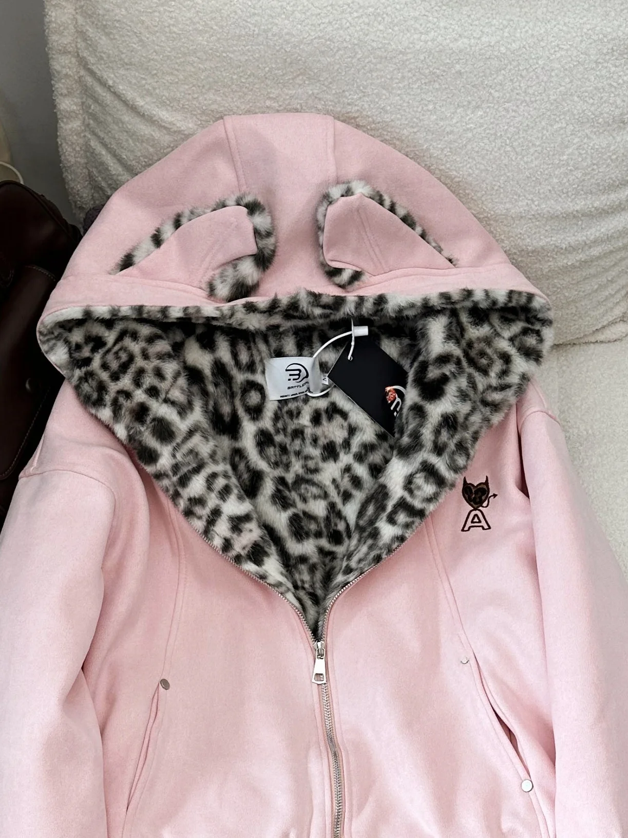Warm Fleece Lined Hoodie Women's Autumn Winter Loose Fit Slimming Design Sense Outerwear Pink Leopard Print Sweet Anti-Aging
Warm Fleece Lined Hoodie Women's Autumn Winter Loose Fit Slimming Design Sense Outerwear Pink Leopard Print Sweet Anti-Aging