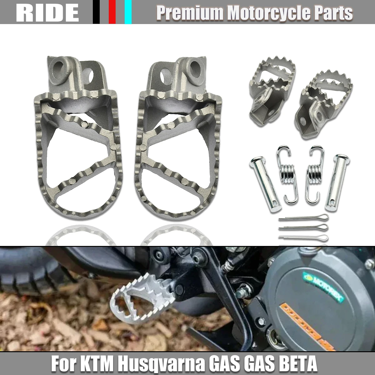 Motorcycle Footrests Aluminum Accessories for KTM SX 125150 250 SXF XC 250 EXC 450 Motocross Pit Dirt Bike Front Foot Peg Parts
Motorcycle Footrests Aluminum Accessories for KTM SX 125150 250 SXF XC 250 EXC 450 Motocross Pit Dirt Bike Front Foot Peg Parts