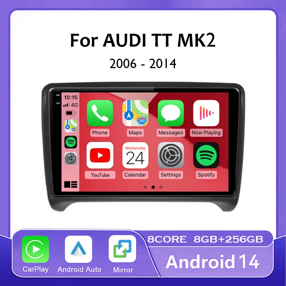 9 inch Car Multimedia Radio Player for Audi TT MK2 8J 2006 - 2014 Android 14 GPS Navigation WiFi Auto Accessories 4G DSP Stereo
9 inch Car Multimedia Radio Player for Audi TT MK2 8J 2006 - 2014 Android 14 GPS Navigation WiFi Auto Accessories 4G DSP Stereo