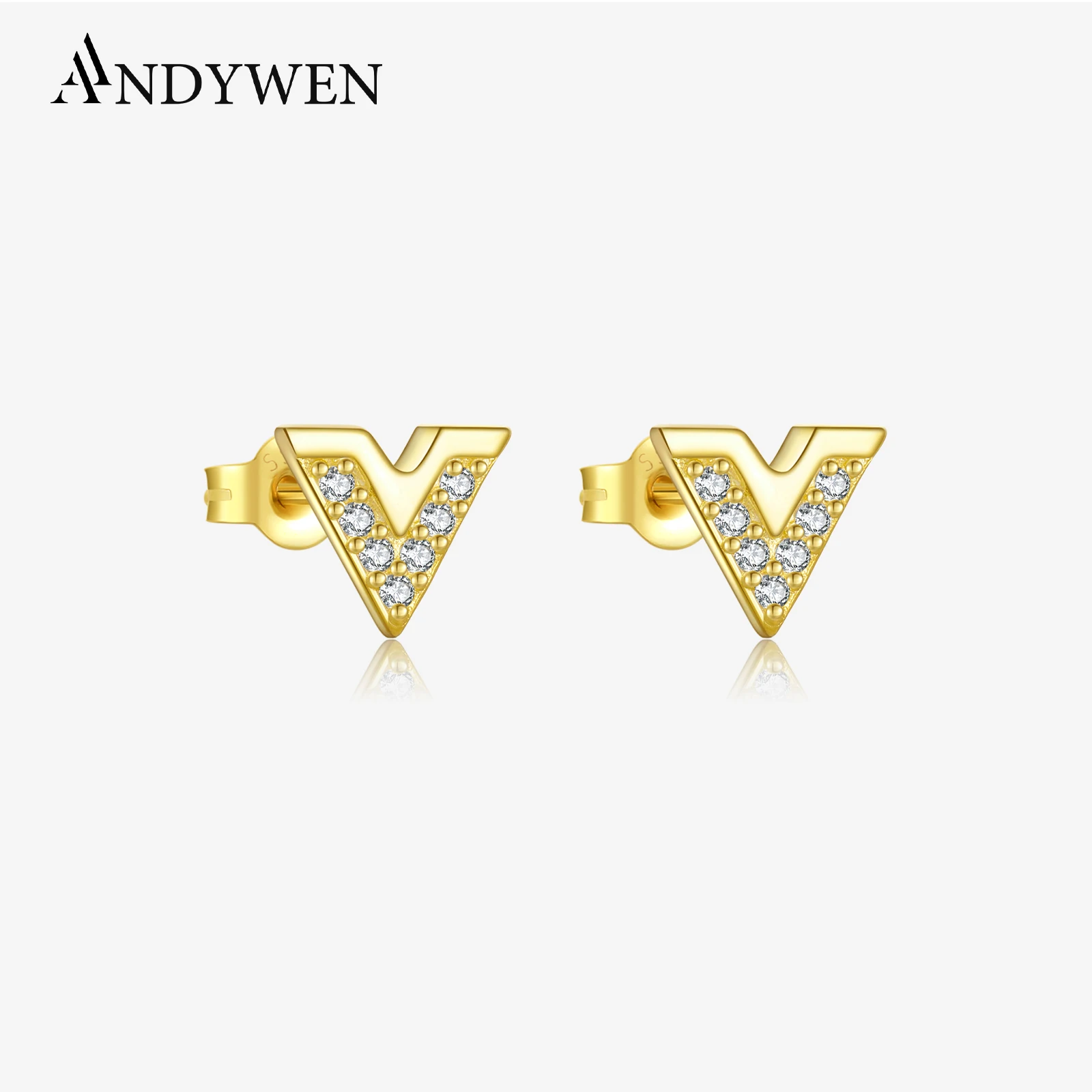 ANDYWEN 925 Sterling Silver Gold V Zircon CZ Stud Earring Piercing Clips Women Luxury Fine Jewelry 2023 Crystal Jewels
ANDYWEN 925 Sterling Silver Gold V Zircon CZ Stud Earring Piercing Clips Women Luxury Fine Jewelry 2023 Crystal Jewels