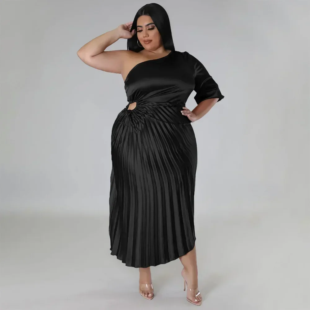 KEXU One Shoulder Women Plus Size Dress Stretchy Pleated A-line Maxi Dresses Female Vintage Vestidos Sexy Asymmetrical Clothing
KEXU One Shoulder Women Plus Size Dress Stretchy Pleated A-line Maxi Dresses Female Vintage Vestidos Sexy Asymmetrical Clothing