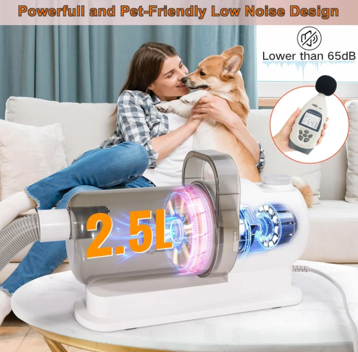 Powerful Pet Grooming Vacuum Kit with Cutting and Suction In-one Function & Adjustable Dog Hair Clipper Combs
Powerful Pet Grooming Vacuum Kit with Cutting and Suction In-one Function & Adjustable Dog Hair Clipper Combs
