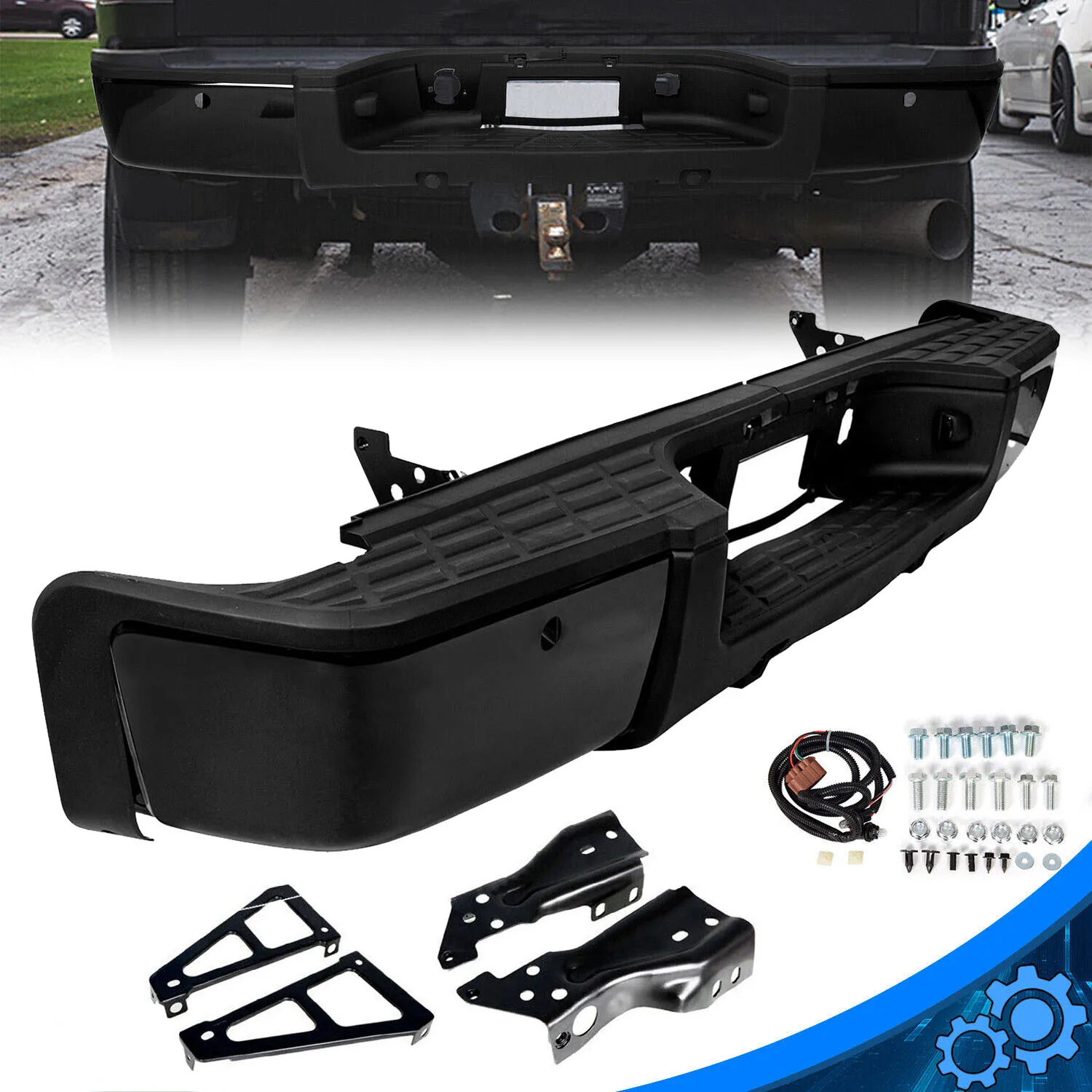 Steel Rear Bumper For Chevy Silverado 1500/GMC Sierra 1500 w/Sensor Holes 07-13
Steel Rear Bumper For Chevy Silverado 1500/GMC Sierra 1500 w/Sensor Holes 07-13