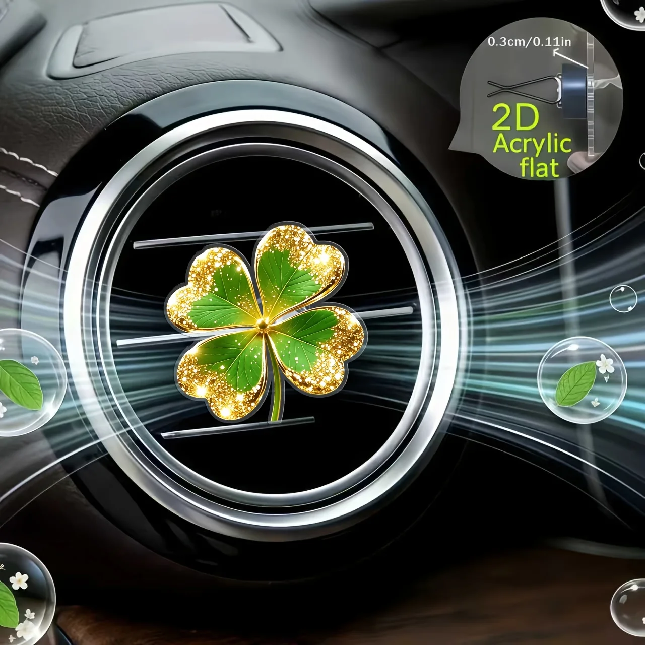 2D Flat, 1pc "Lucky Four-Leaf Clover" Refillable Car Air Freshener Perfume Diffuser Clip, Car Vent Interior Accessory, Car Fragrance Diffuser, "fragrance-free" with 2 Odorless Sponge Pieces for Adding Your Own Scent, Christmas Car Decoration
2D Flat, 1pc "Lucky Four-Leaf Clover" Refillable Car Air Freshener Perfume Diffuser Clip, Car Vent Interior Accessory, Car Fragrance Diffuser, "fragrance-free" with 2 Odorless Sponge Pieces for Adding Your Own Scent, Christmas Car Decoration