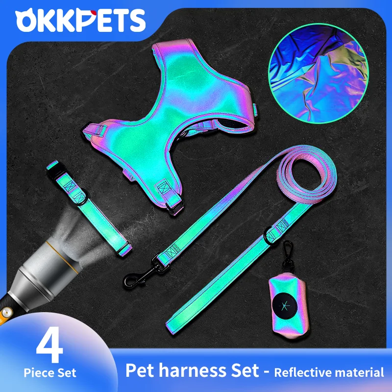 OKKPETS New Design Luxury Dog Harness And Leash Set New Fabric Reflective For Wedding And Party Dresses Slightly Waterproof
OKKPETS New Design Luxury Dog Harness And Leash Set New Fabric Reflective For Wedding And Party Dresses Slightly Waterproof