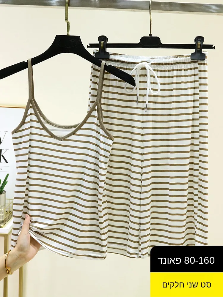 2026 New Modal Striped Strap Set Summer Thin V-neck Sleeveless Sleepwear plus Size Loose Home Clothes Women's Nightgown
2026 New Modal Striped Strap Set Summer Thin V-neck Sleeveless Sleepwear plus Size Loose Home Clothes Women's Nightgown