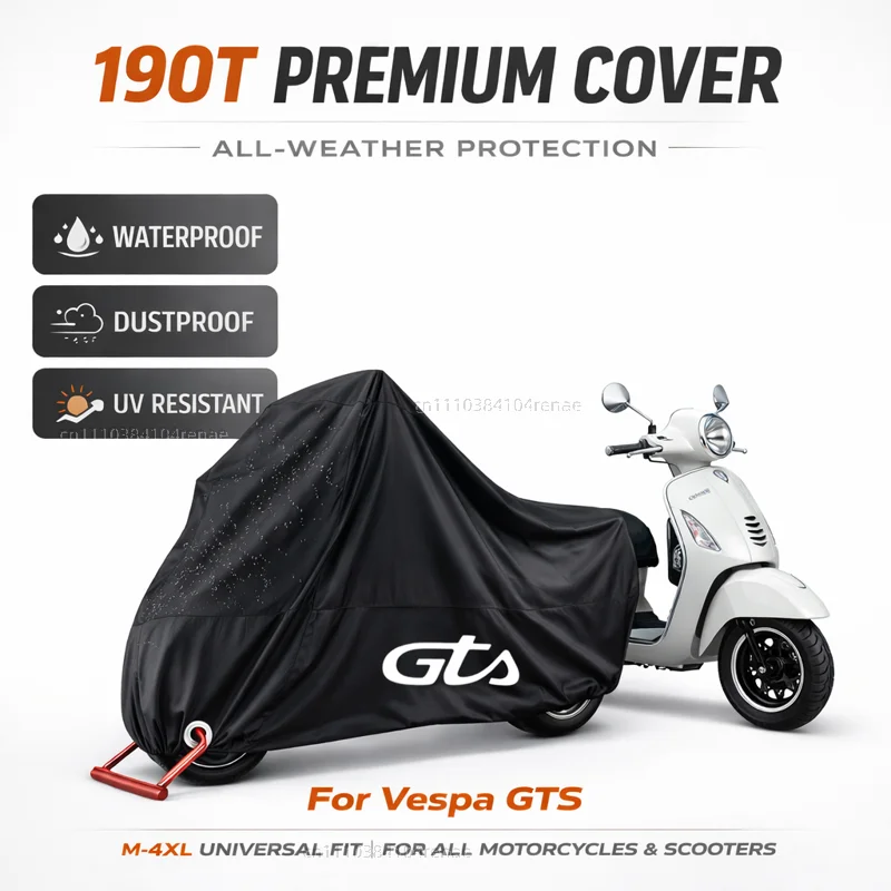 For Vespa GTS 125 150 300 Super 300 Super300 GTV 125 GTV 250 GTV 300 Scooter Cover Waterproof Dustproof UV Protection All Season
For Vespa GTS 125 150 300 Super 300 Super300 GTV 125 GTV 250 GTV 300 Scooter Cover Waterproof Dustproof UV Protection All Season