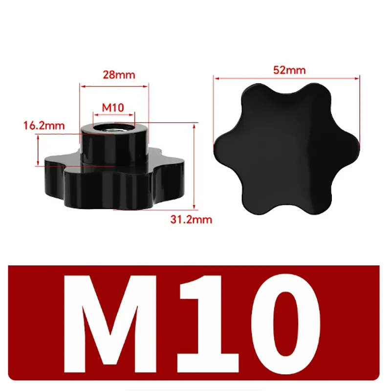 5pcs M10*50mm Knurled Clamping Knob Plum Star Knob Shaped Hand Grips Knob Nuts
5pcs M10*50mm Knurled Clamping Knob Plum Star Knob Shaped Hand Grips Knob Nuts