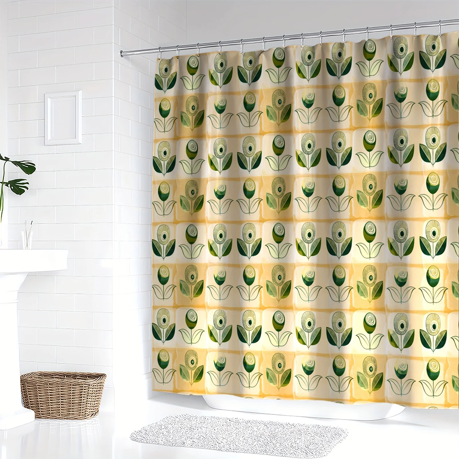 Floral Green Leaf Shower Curtain, Digital Print, Reversible Polyester, Machine Washable, All-Season Home & Bathroom Decor
Floral Green Leaf Shower Curtain, Digital Print, Reversible Polyester, Machine Washable, All-Season Home & Bathroom Decor