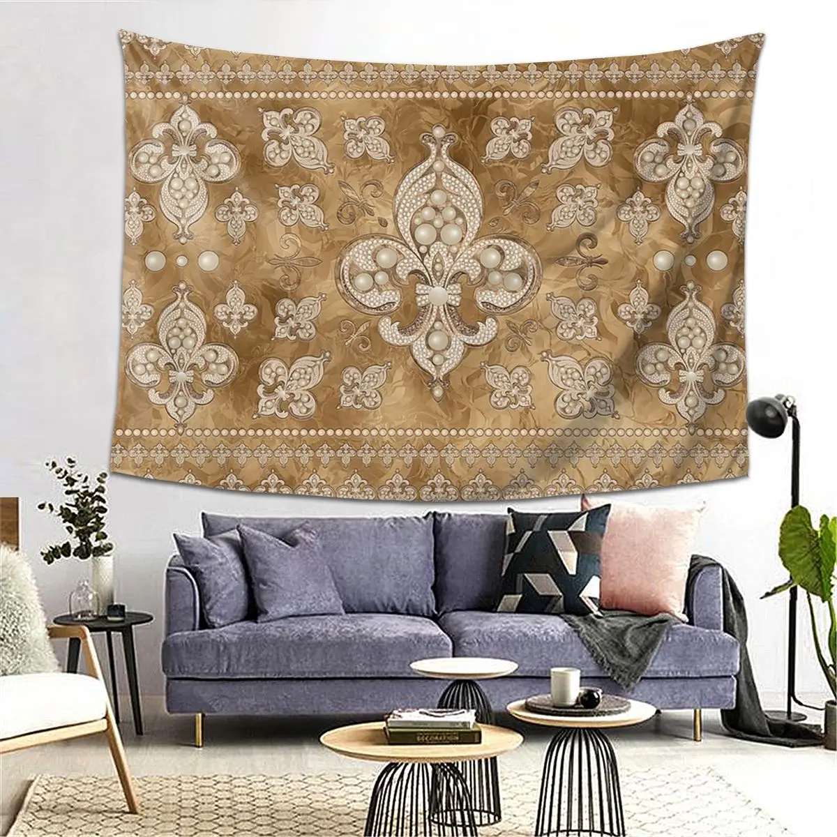 Fleur-de-lis Luxury Pearl And Gold Tapestry Decor Art Aesthetic Tapestries for Living Room Bedroom Home Wall Cloth Wall Hanging
Fleur-de-lis Luxury Pearl And Gold Tapestry Decor Art Aesthetic Tapestries for Living Room Bedroom Home Wall Cloth Wall Hanging