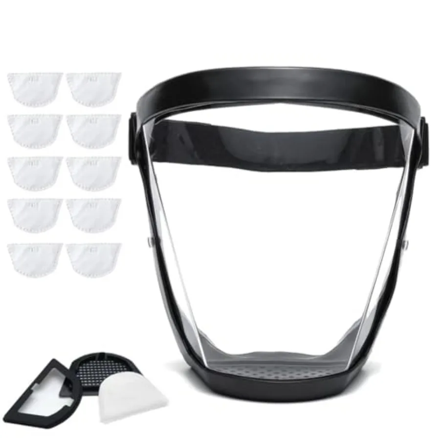 Clear Plastic Full Face Shield for Adults Women Men, Adjustable Reusable Super Face Protect shield, Lightweight andHigh-Definit
Clear Plastic Full Face Shield for Adults Women Men, Adjustable Reusable Super Face Protect shield, Lightweight andHigh-Definit