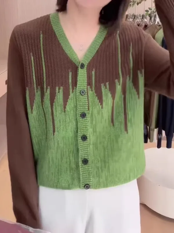 een And White Spotted V-Ne Long Sve Knitted Open Cardigan Women's Autumn Winter Loose Fit plus Size Slimming Top
een And White Spotted V-Ne Long Sve Knitted Open Cardigan Women's Autumn Winter Loose Fit plus Size Slimming Top