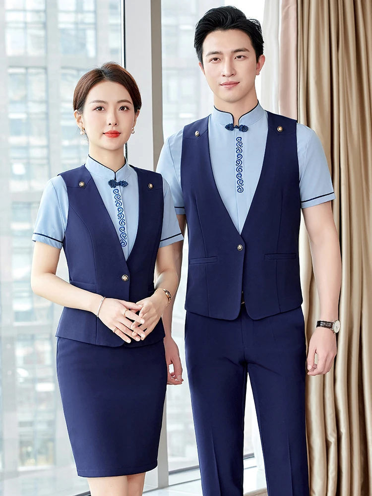 High-End Profional Vest Set Men's Summer Formal Restaurant Hotel Front Desk Reception orm Polyester Workwear
High-End Profional Vest Set Men's Summer Formal Restaurant Hotel Front Desk Reception orm Polyester Workwear