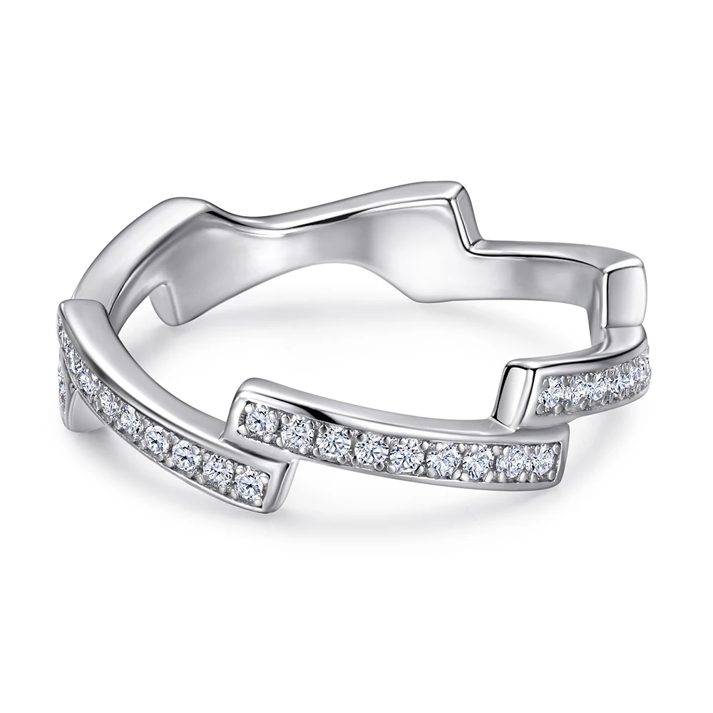 925 Wave Zircon Eternity Rings Lightening Design Silver Simple Band Daily Jewelry
925 Wave Zircon Eternity Rings Lightening Design Silver Simple Band Daily Jewelry