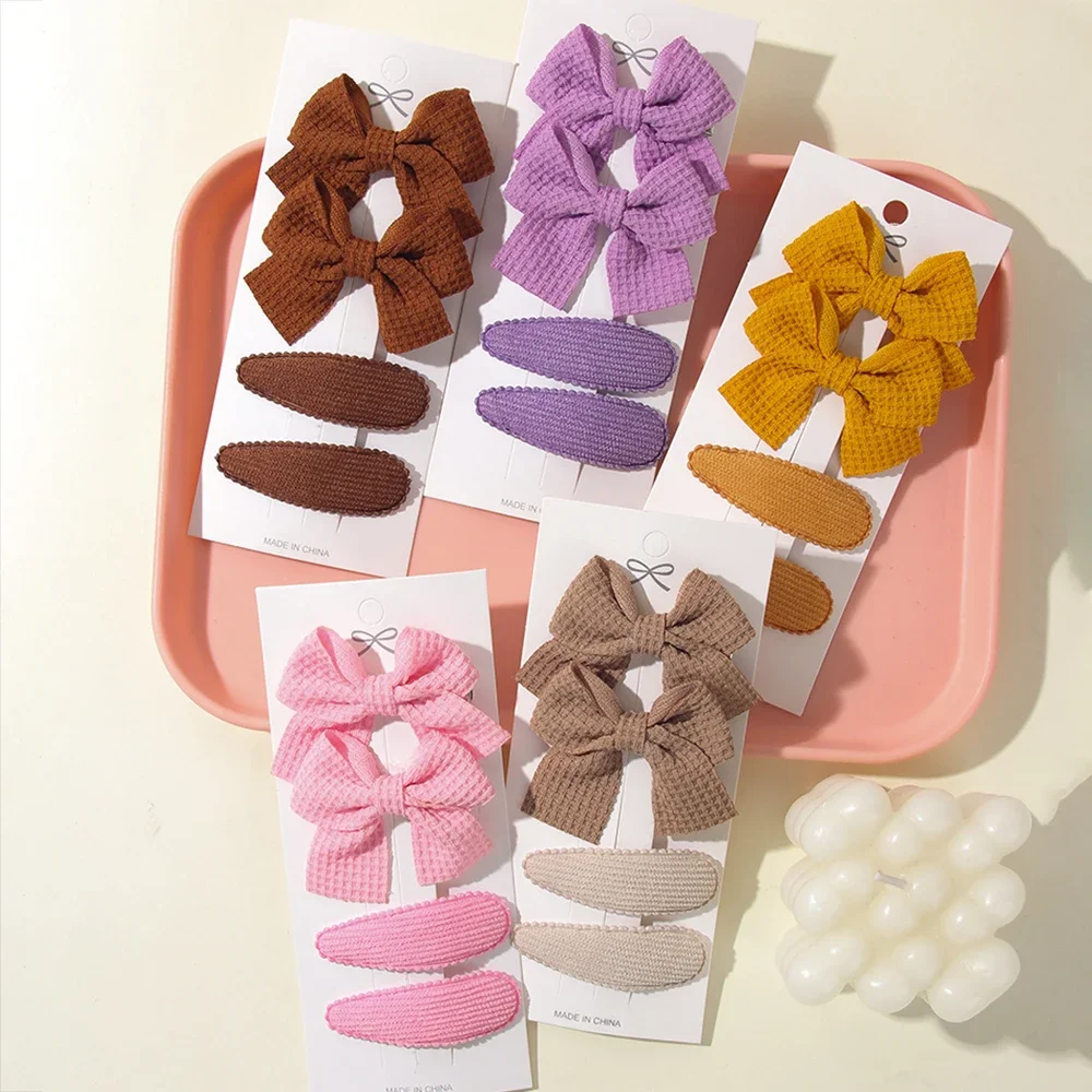 4Pcs 5 Styles Candy Colored Ribbons Solid Alloy Bows Hair Clips Printed BB Clips Nylon Safety Hair Accessories Kids Girls Gift
4Pcs 5 Styles Candy Colored Ribbons Solid Alloy Bows Hair Clips Printed BB Clips Nylon Safety Hair Accessories Kids Girls Gift