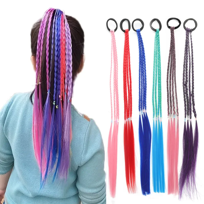 Synthetic Colorful Braided Hair Extensions Ponytail With Rubber Bands Rainbow Braided Hair Accessories For Women Girl
Synthetic Colorful Braided Hair Extensions Ponytail With Rubber Bands Rainbow Braided Hair Accessories For Women Girl