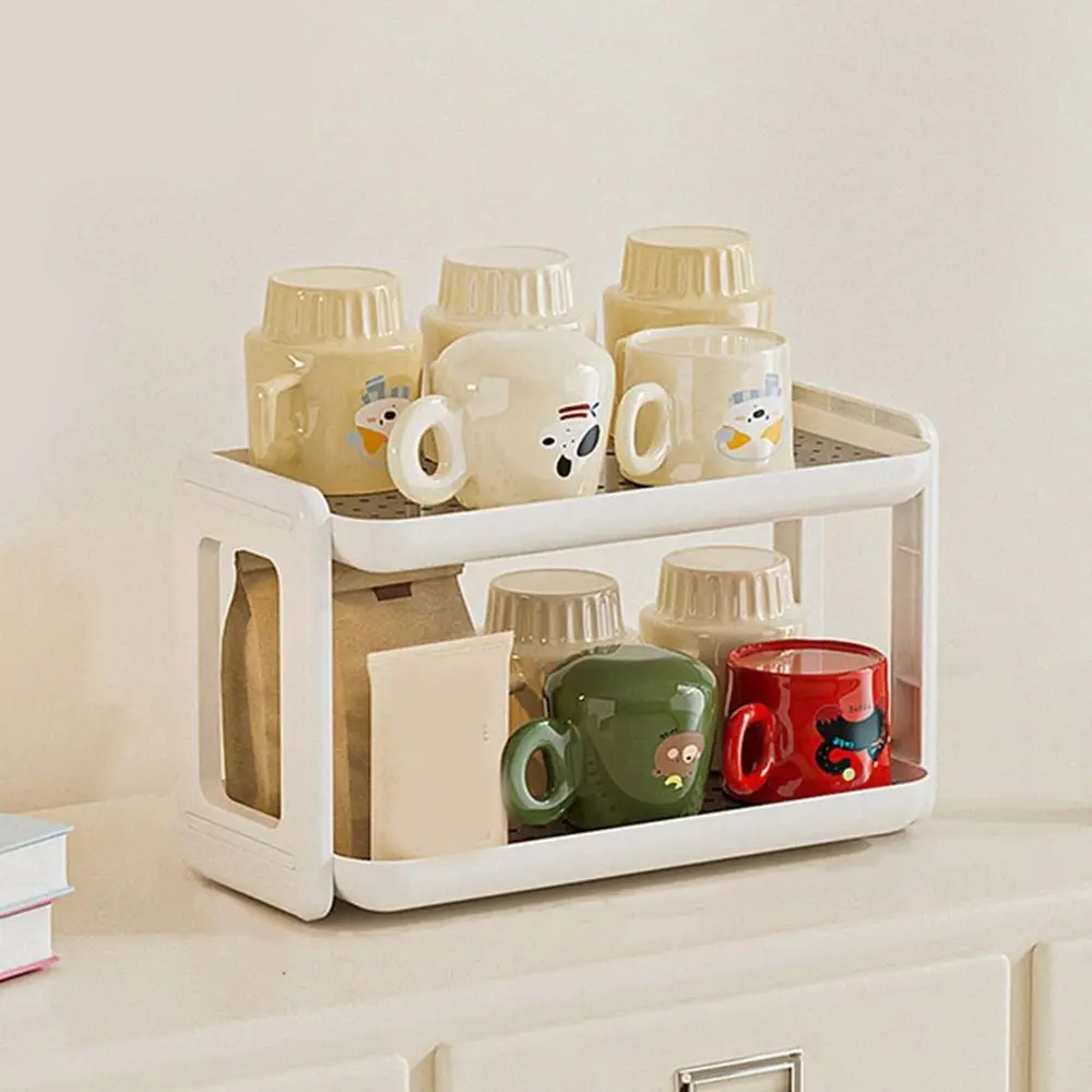 Plastic Cup Storage Rack Large Capacity Cream Style Tea Cup Holder Removable with Draining Net Sundry Storage Tray Kitchen
Plastic Cup Storage Rack Large Capacity Cream Style Tea Cup Holder Removable with Draining Net Sundry Storage Tray Kitchen
