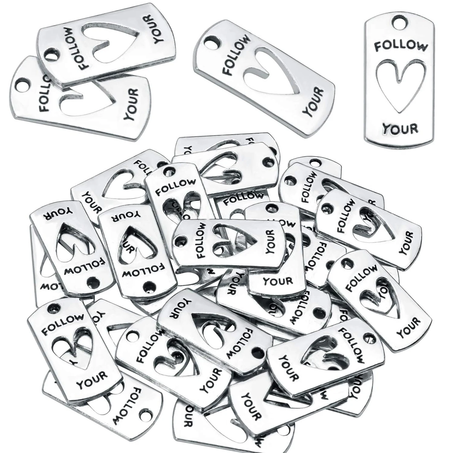 Word Charms Collection,30pcs Antique Silver Message Pendants Inspirational Lettering charms for Jewelry Making Decoration
Word Charms Collection,30pcs Antique Silver Message Pendants Inspirational Lettering charms for Jewelry Making Decoration