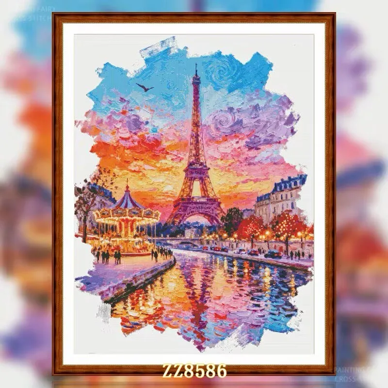 ZZ8586- Carousel on the banks 14CT 16CT 18CT Stamped Cross Stitch DIY Set Pattern Kit Needlework Embroidery 114 colors
ZZ8586- Carousel on the banks 14CT 16CT 18CT Stamped Cross Stitch DIY Set Pattern Kit Needlework Embroidery 114 colors