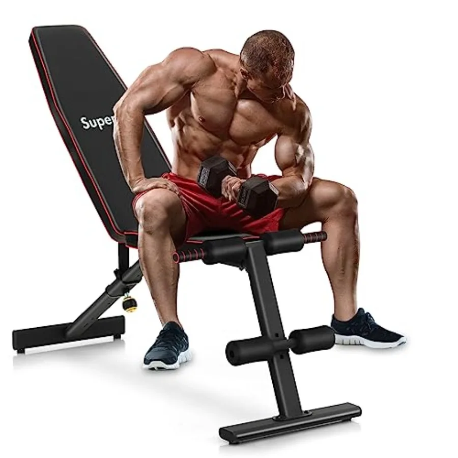 Weight Bench for Home Gym: Steel Adjustable Bench Press with 8 Back 3 Foot Positions Black Padding Incline/Decline/Flat Strengt
Weight Bench for Home Gym: Steel Adjustable Bench Press with 8 Back 3 Foot Positions Black Padding Incline/Decline/Flat Strengt