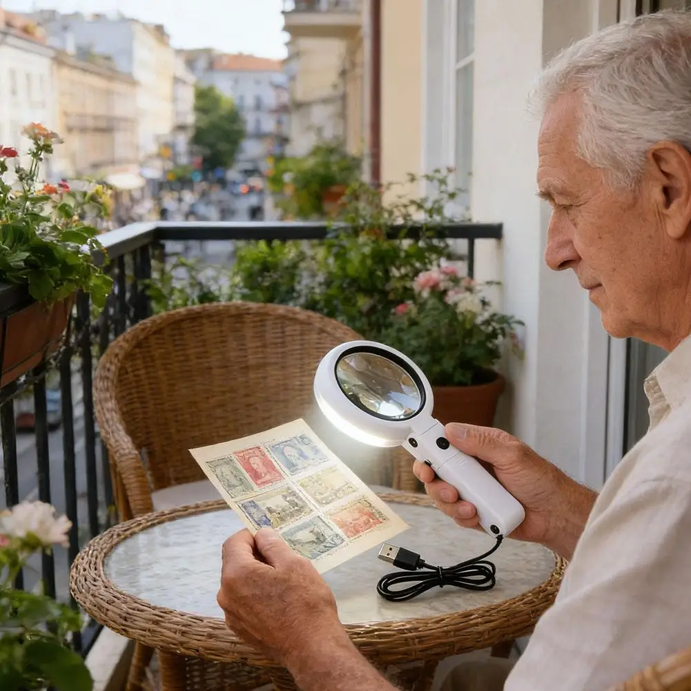 Handheld Foldable Magnifier USB Desktop Magnifying Glass With LED Lights For Reading Repair Multi Purpose Magnifier
Handheld Foldable Magnifier USB Desktop Magnifying Glass With LED Lights For Reading Repair Multi Purpose Magnifier