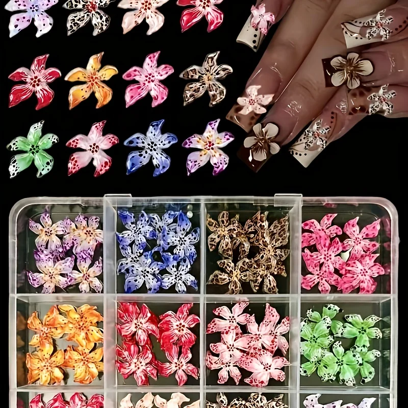 12 Grids Assorted ABS Leopard Print Flowers Nail Charms Y2K Gradient Polka Dot Flowers Nail Art Accessories DIYAssorted ABS Le
12 Grids Assorted ABS Leopard Print Flowers Nail Charms Y2K Gradient Polka Dot Flowers Nail Art Accessories DIYAssorted ABS Le