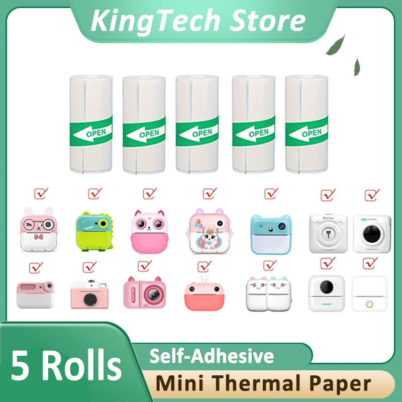 5 Rolls of Self-Adhesive Printing Paper 57x25mm Thermal Paper Office Use Suitable for Most Instant Camera And Mini Printer
5 Rolls of Self-Adhesive Printing Paper 57x25mm Thermal Paper Office Use Suitable for Most Instant Camera And Mini Printer