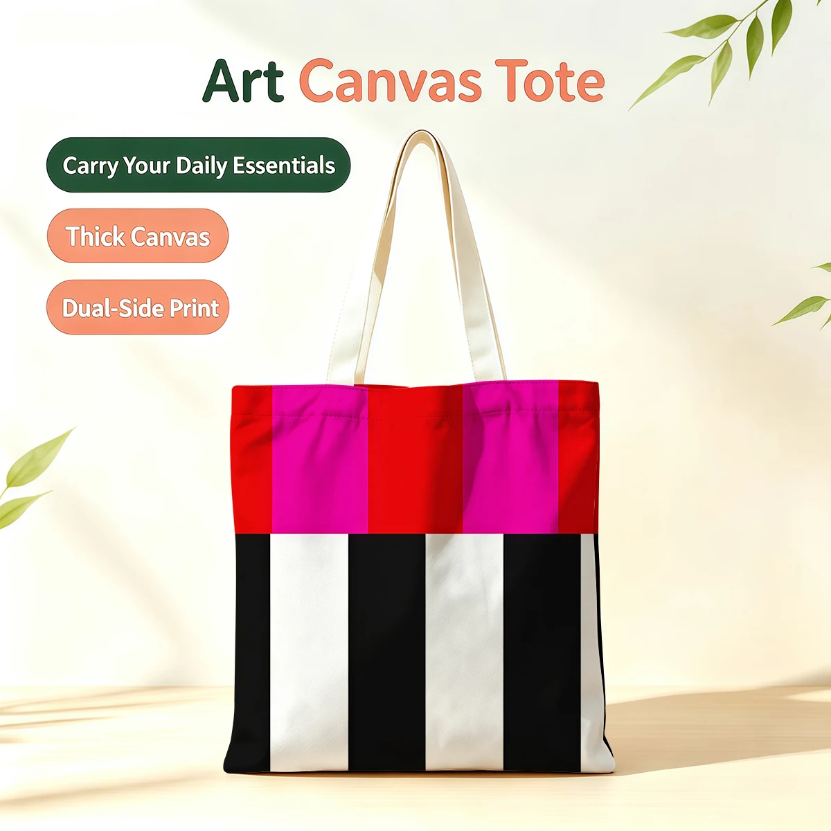 Color - Block Stripes Dual-Side Printed Tote Bag Eco Handbag for School Office Daily Errands Daily Must-Have Bag
Color - Block Stripes Dual-Side Printed Tote Bag Eco Handbag for School Office Daily Errands Daily Must-Have Bag