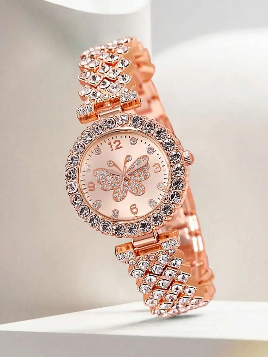 Elegant Rhinestone Butterfly Dial Quartz Watch For Women Daily Wear Party Gift
Elegant Rhinestone Butterfly Dial Quartz Watch For Women Daily Wear Party Gift
